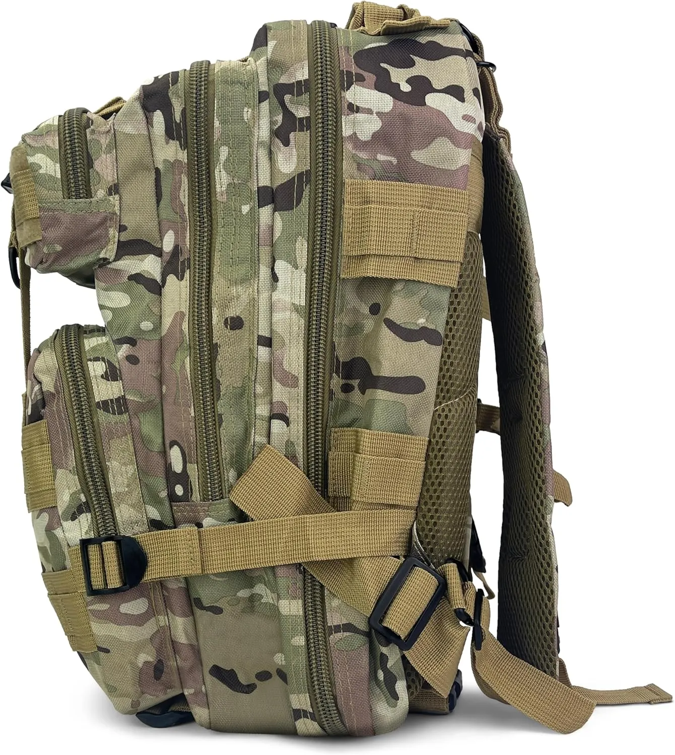 ASA TECHMED Large Tactical Backpack - IFAK Military-Grade Assault Pack, Everyday Carry Use, Military Backpacks Tactical (Green Camo)