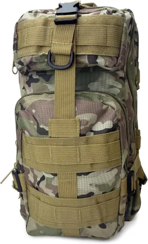 ASA TECHMED Large Tactical Backpack - IFAK Military-Grade Assault Pack, Everyday Carry Use, Military Backpacks Tactical (Green Camo)