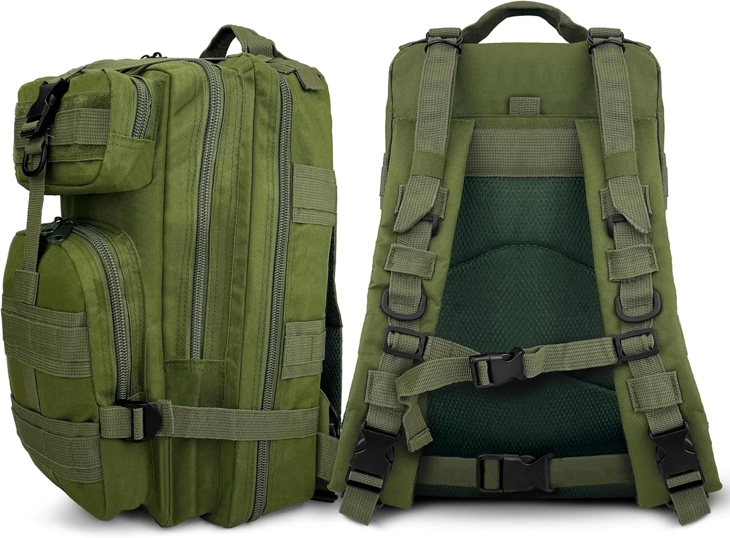 ASA TECHMED Large Tactical Backpack - IFAK Military-Grade Assault Pack, Everyday Carry Use, Military Backpacks Tactical (Green)