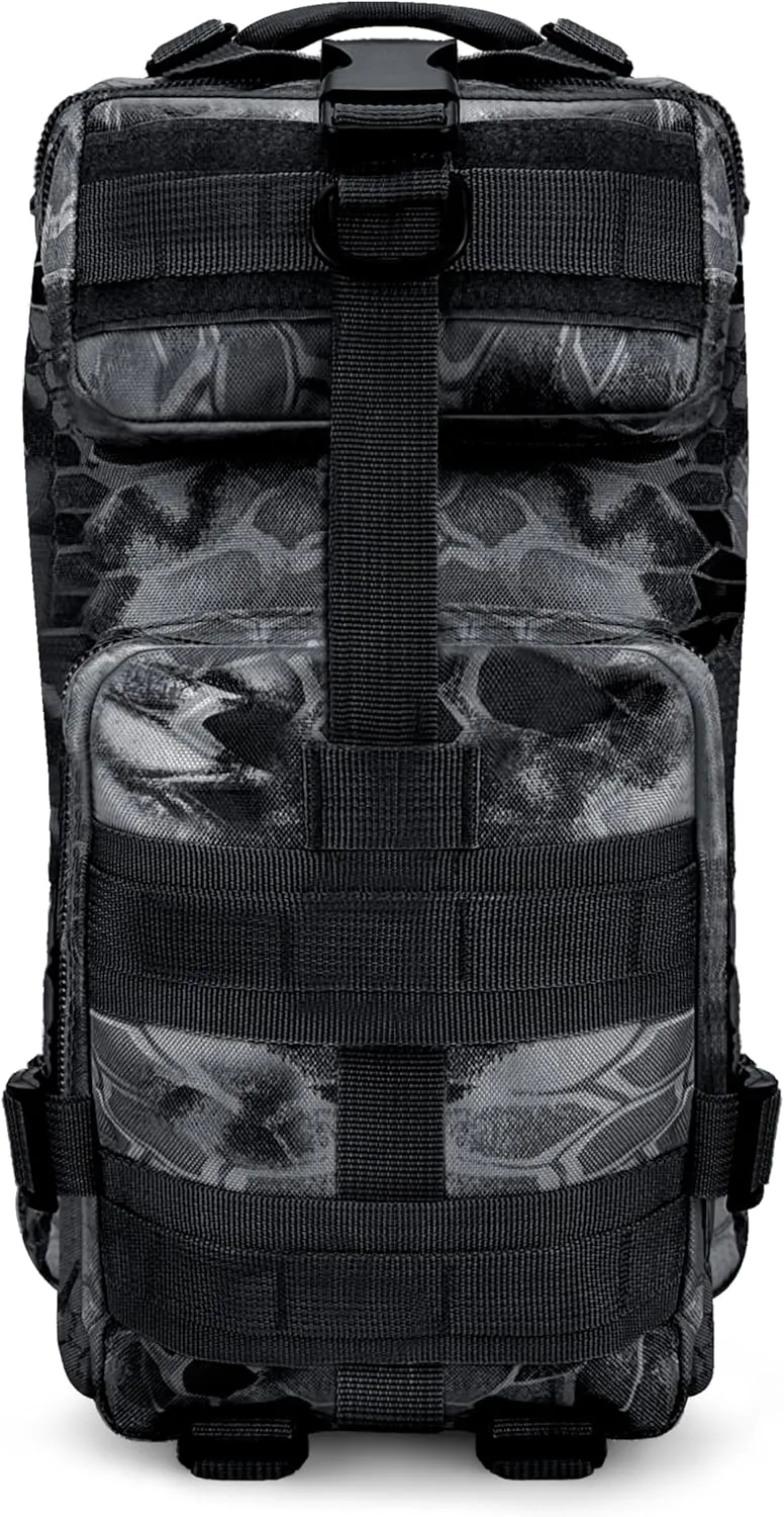 ASA TECHMED Large Tactical Backpack - IFAK Military-Grade Assault Pack, Everyday Carry Use, Military Backpacks Tactical (Snake Black)