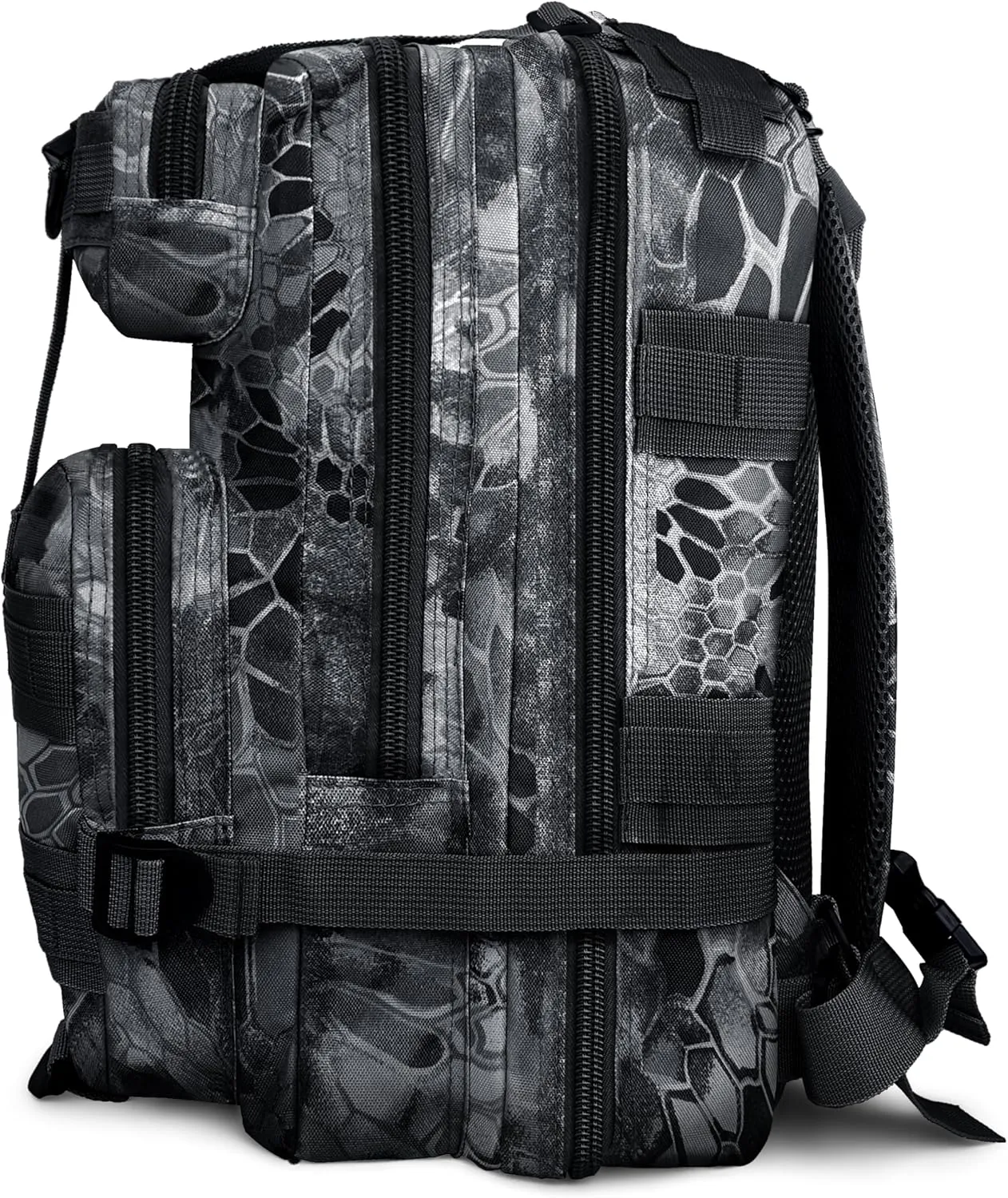 ASA TECHMED Large Tactical Backpack - IFAK Military-Grade Assault Pack, Everyday Carry Use, Military Backpacks Tactical (Snake Black)