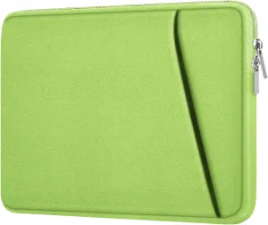 Askuko Laptop Sleeve, Shockproof Protective Computer Case, Handbags Portable Laptop Bag for 15.6 inch HP Dell Asus Lenovo Notebook Computer with Front Pocket, Light Green
