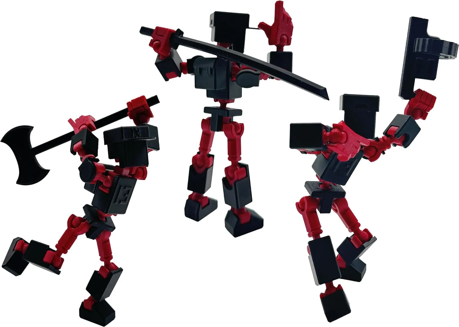 (Assembly Completed) 3D Printed 6.65-inch Action Figure Mini-13, Full Body Mechanical Movable Toy, Multiple Accessories, Desk Decoration, Creative Gifts (Black)