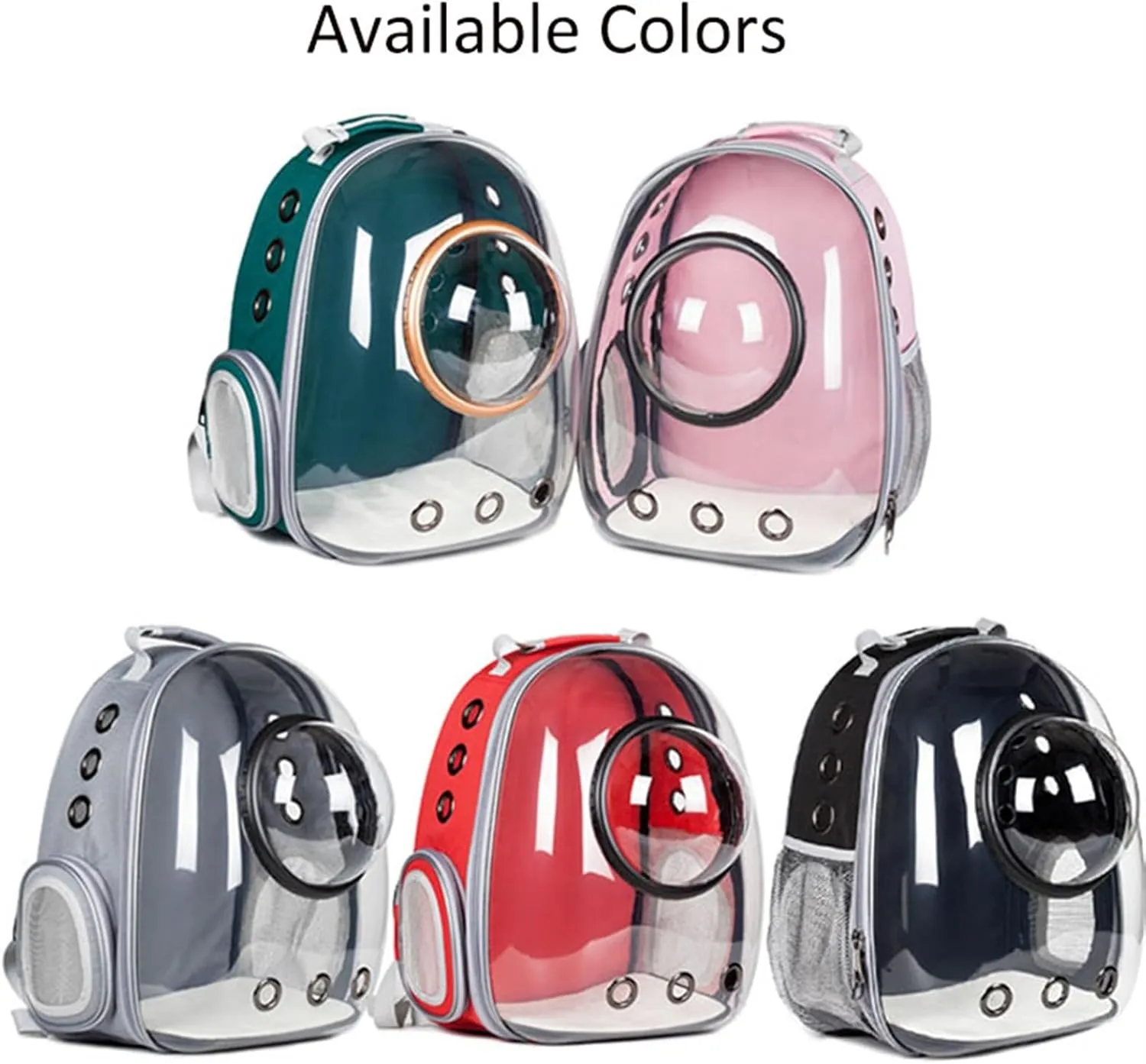 Astronaut Window Bubble Carrying Travel Bag Breathable Space Capsule Transparent Pet Carrier Bag Dog Cat Backpack(Glare Gray)