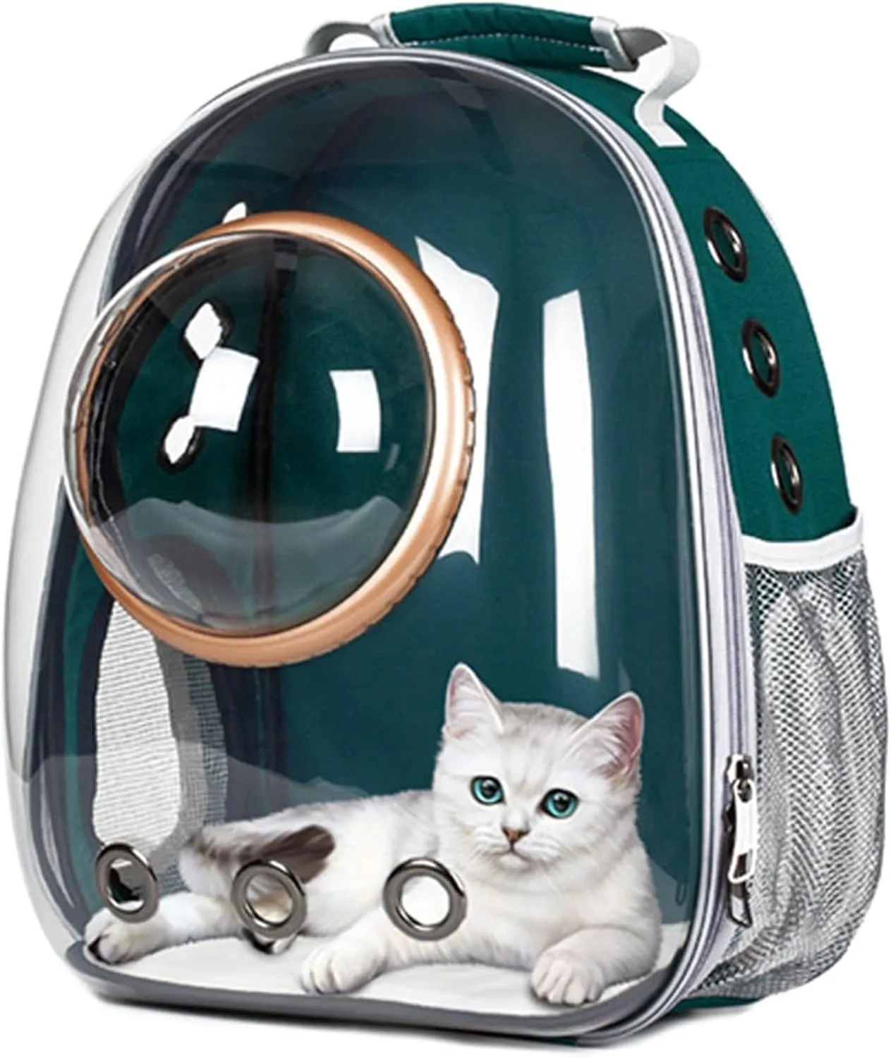 Astronaut Window Bubble Carrying Travel Bag Breathable Space Capsule Transparent Pet Carrier Bag Dog Cat Backpack(Glare Gray)
