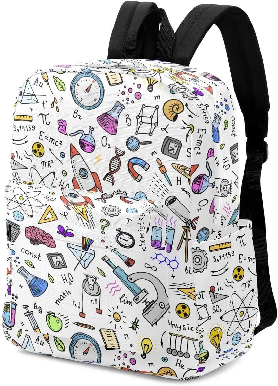 Astronomy Calculations Physics Large Canvas Backpack Durable Travel Shoulder Daypack for Unisex School Bookbag Beach Work Hiking Fit 16.5 Inch Notebook