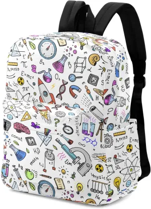 Astronomy Calculations Physics Large Canvas Backpack Durable Travel Shoulder Daypack for Unisex School Bookbag Beach Work Hiking Fit 16.5 Inch Notebook