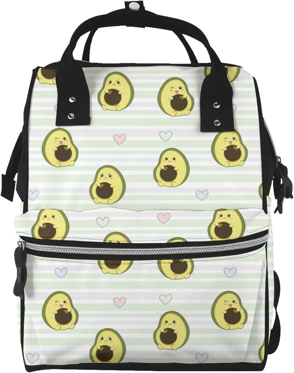 Avocado Of A Hear Pattern Mummy Diaper Bag Backpack Durable Maternity Baby Nappy Casual Shoulder Bags Travel Hiking Outdoor Pack