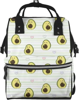 Avocado Of A Hear Pattern Mummy Diaper Bag Backpack Durable Maternity Baby Nappy Casual Shoulder Bags Travel Hiking Outdoor Pack