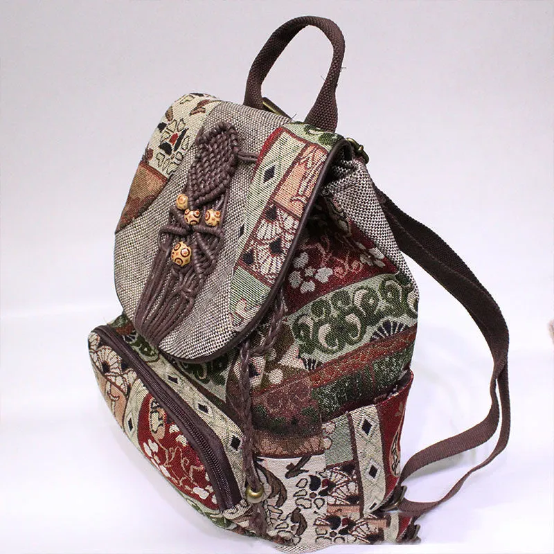Backpack Accessories, Zipper Pocket, Retro Cloud Art Flowers, Other Fashion Handbags
