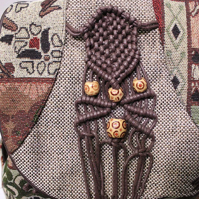 Backpack Accessories, Zipper Pocket, Retro Cloud Art Flowers, Other Fashion Handbags