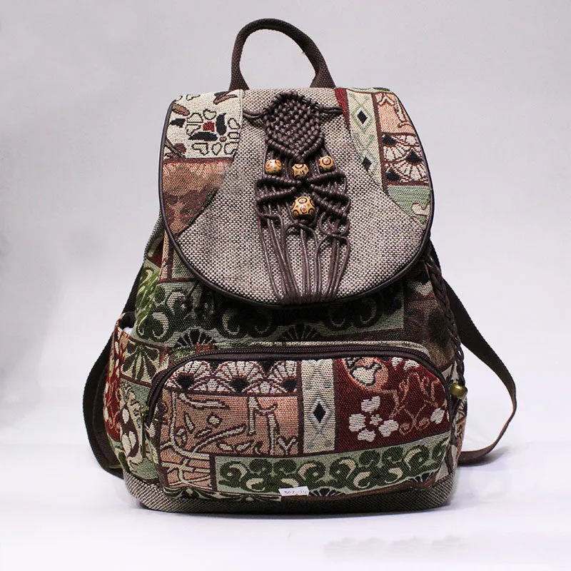 Backpack Accessories, Zipper Pocket, Retro Cloud Art Flowers, Other Fashion Handbags
