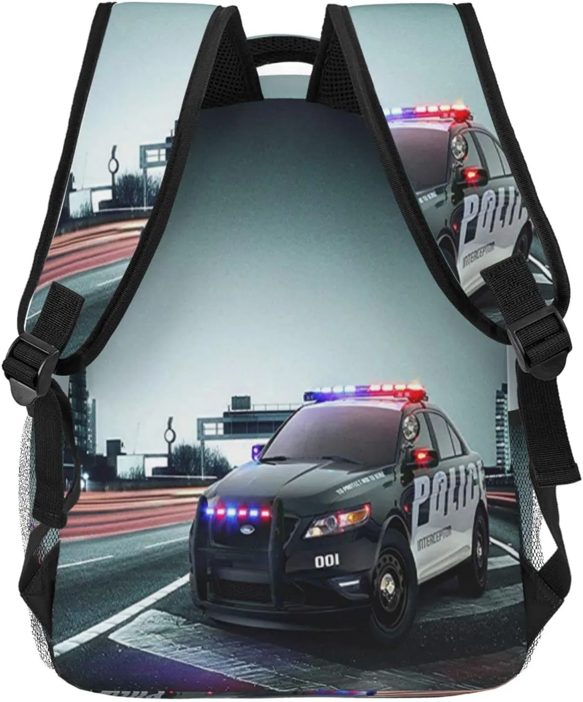 Backpack for Boys Girls Kids, Police Car Backpack Travel School Bag Bookbag Schoolbag Daypack for Men Teens Children