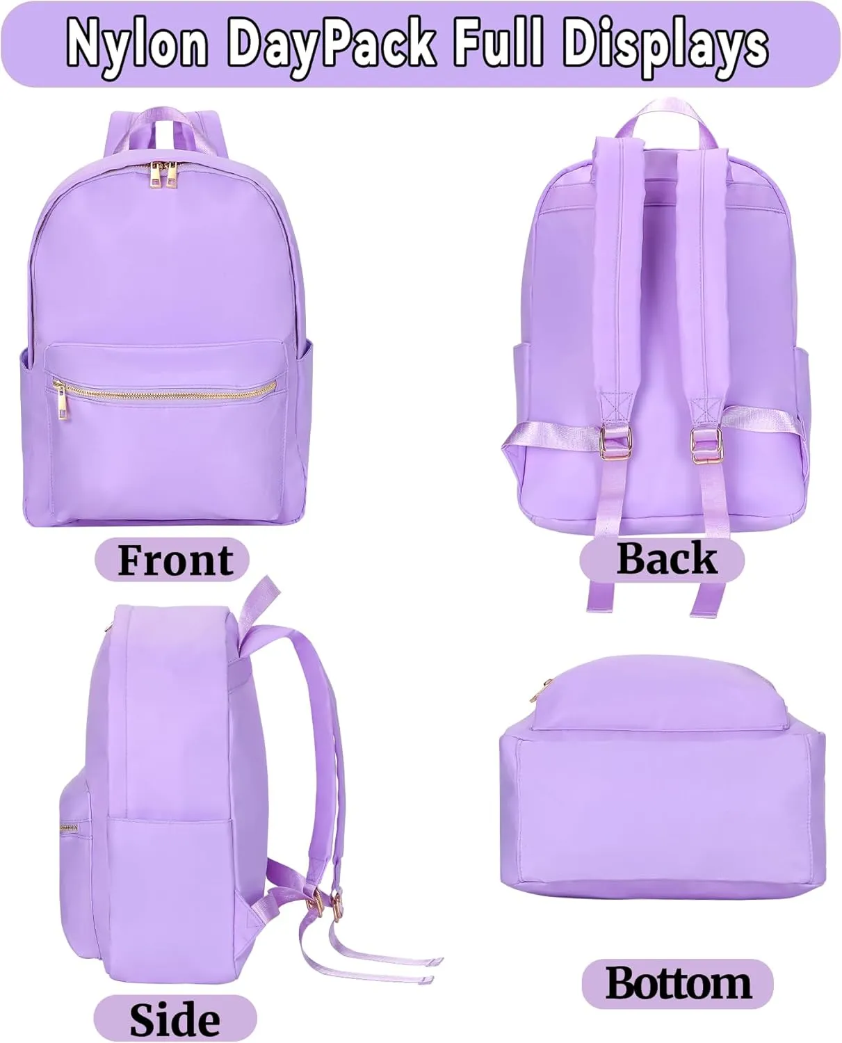 Backpack for College Travel Backpack Carry on Flight Approved Simple Modern Backpack for Women (Light Purple)