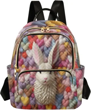 Backpack for Men and Women - Lightweight Laptop Backpack Casual Daypack for College Work Travel, Heart Rabbit (18), Medium, Small