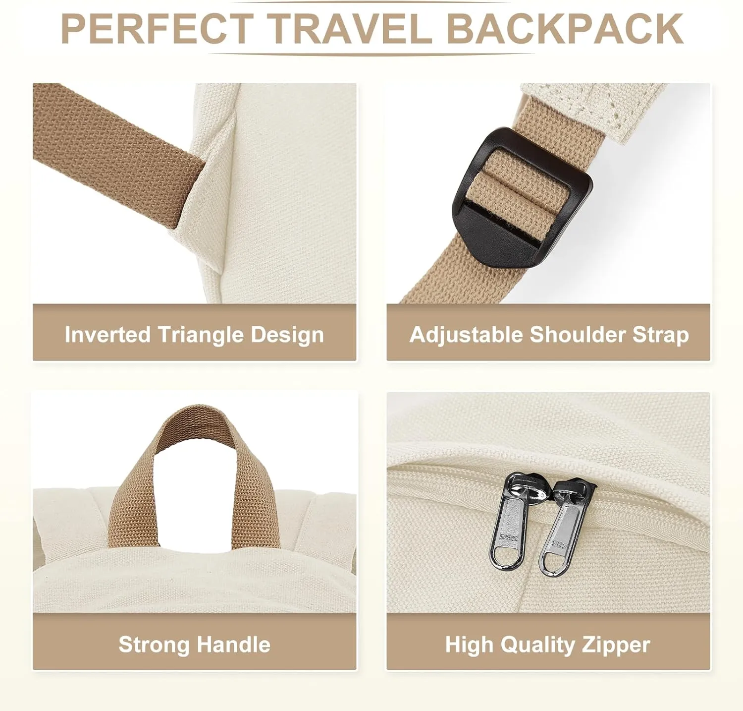 Backpack for School Women Men, Canvas Backpack Bookbag for Teens Girls Boys, Lightweight College School Back Pack Book Bag Casual Daypack Mochilas Escolares para Adolescentes