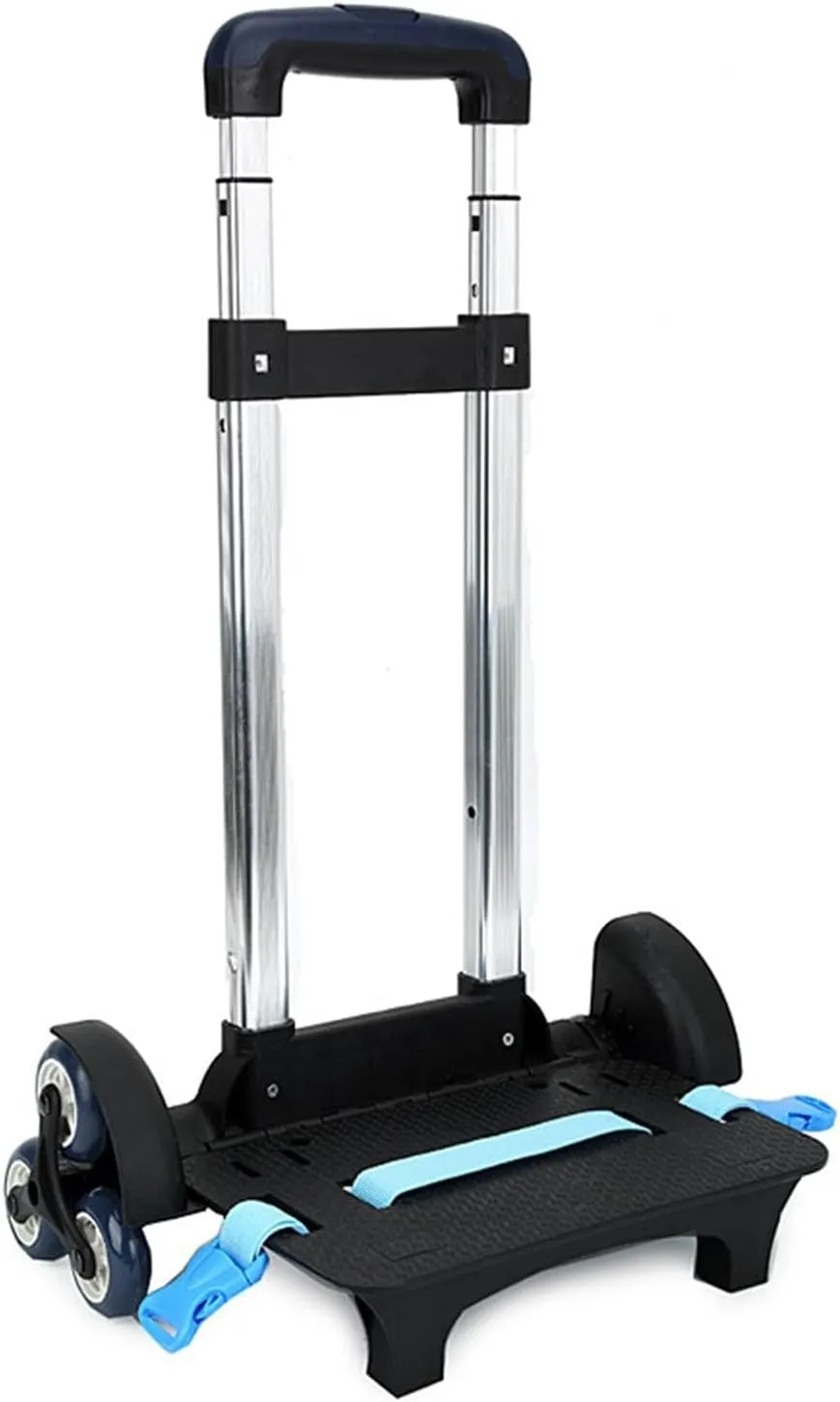 Backpack Hand Truck, Compact Portable Backpack Trolley, Luggage Cart, Foldable Wheeled Hand Trolley, Style A (2 Wheel Dark Blue)