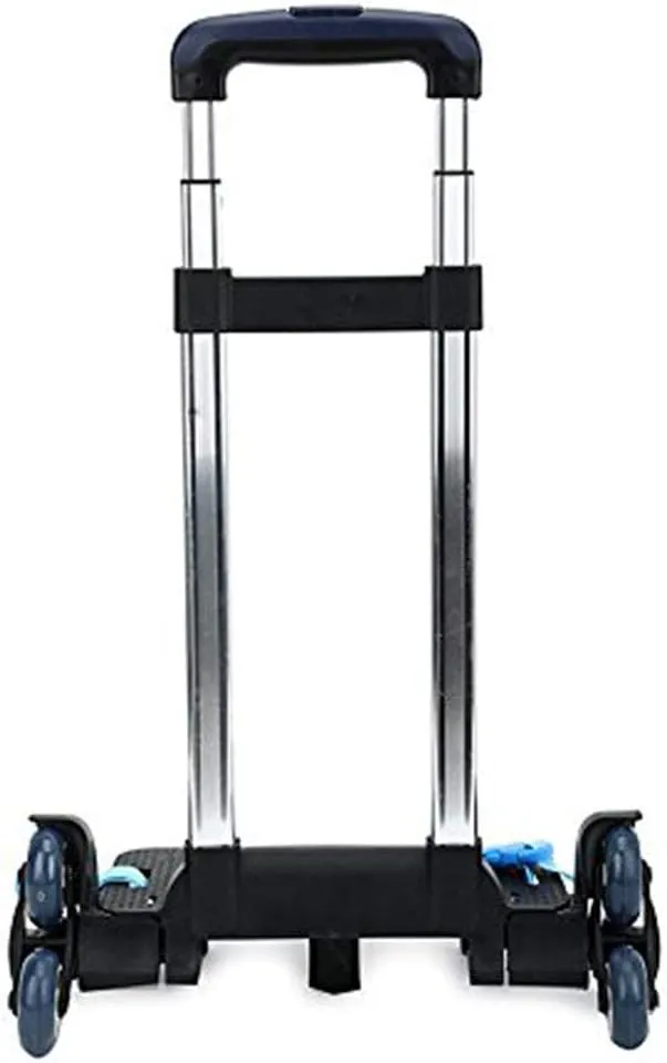 Backpack Hand Truck Wheeled Cart Trolley Hand Aluminium Alloy Folding Trolley Cart for Schoolbag/Backpack (Black with Six Wheels)