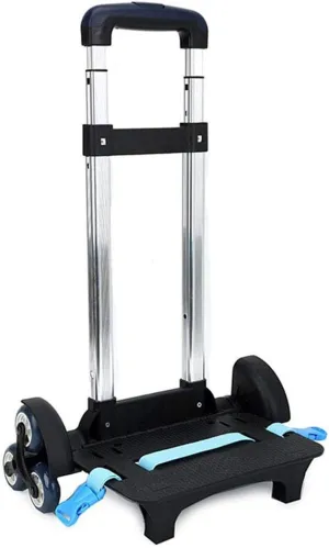Backpack Hand Truck Wheeled Cart Trolley Hand Aluminium Alloy Folding Trolley Cart for Schoolbag/Backpack (Black with Six Wheels)
