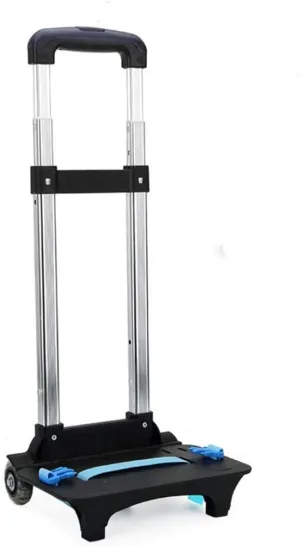 Backpack Hand Truck Wheeled Cart Trolley Hand Aluminium Alloy Folding Trolley Cart for Schoolbag/Backpack (Black with Two Wheels)