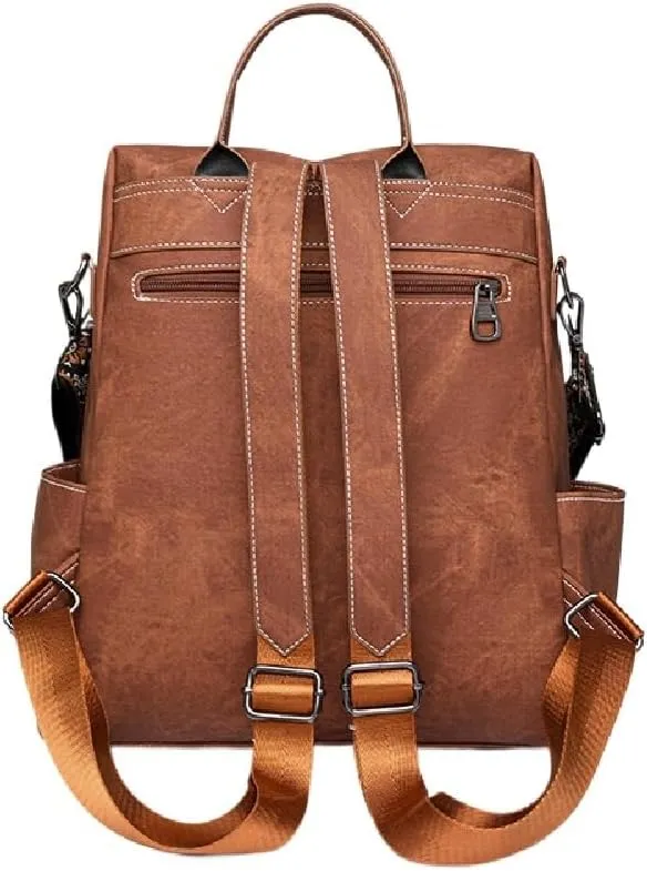 Backpack Handbags for Women PU Leather,Ladies Travel Backpack Fashion Waterproof Anti-Theft Shoulder Bag (Grey)