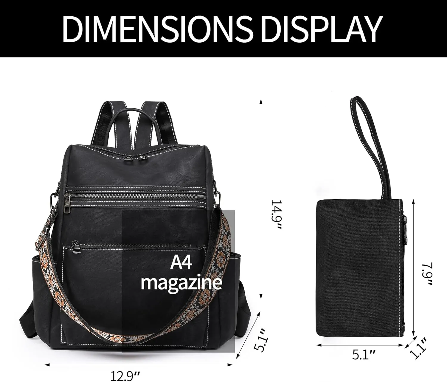 Backpack Purse for Women Pu Leather Travel Backpack Fashion Designer Shoulder Bag Ladies Convertible Handbags