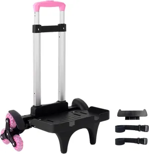 Backpack Trolley Wheeled Cart- Foldable Aluminium Alloy Hand Truck with 3 Wheels and Luggage Strap for Backpacks and Travel Luggage,Backpack Cart with Edge Guard Base,Rolling Backpack Dolly