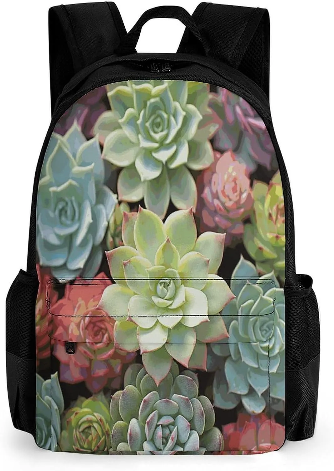 Backpack with Pocket Backpacks Green Succulents Printed Travel Backpack Lightweight Outdoor Travel Gym Events Bag