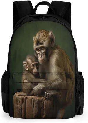 Backpack with Pocket Backpacks Wildlife Monkey Printed Travel Backpack Lightweight Outdoor Travel Gym Events Bag
