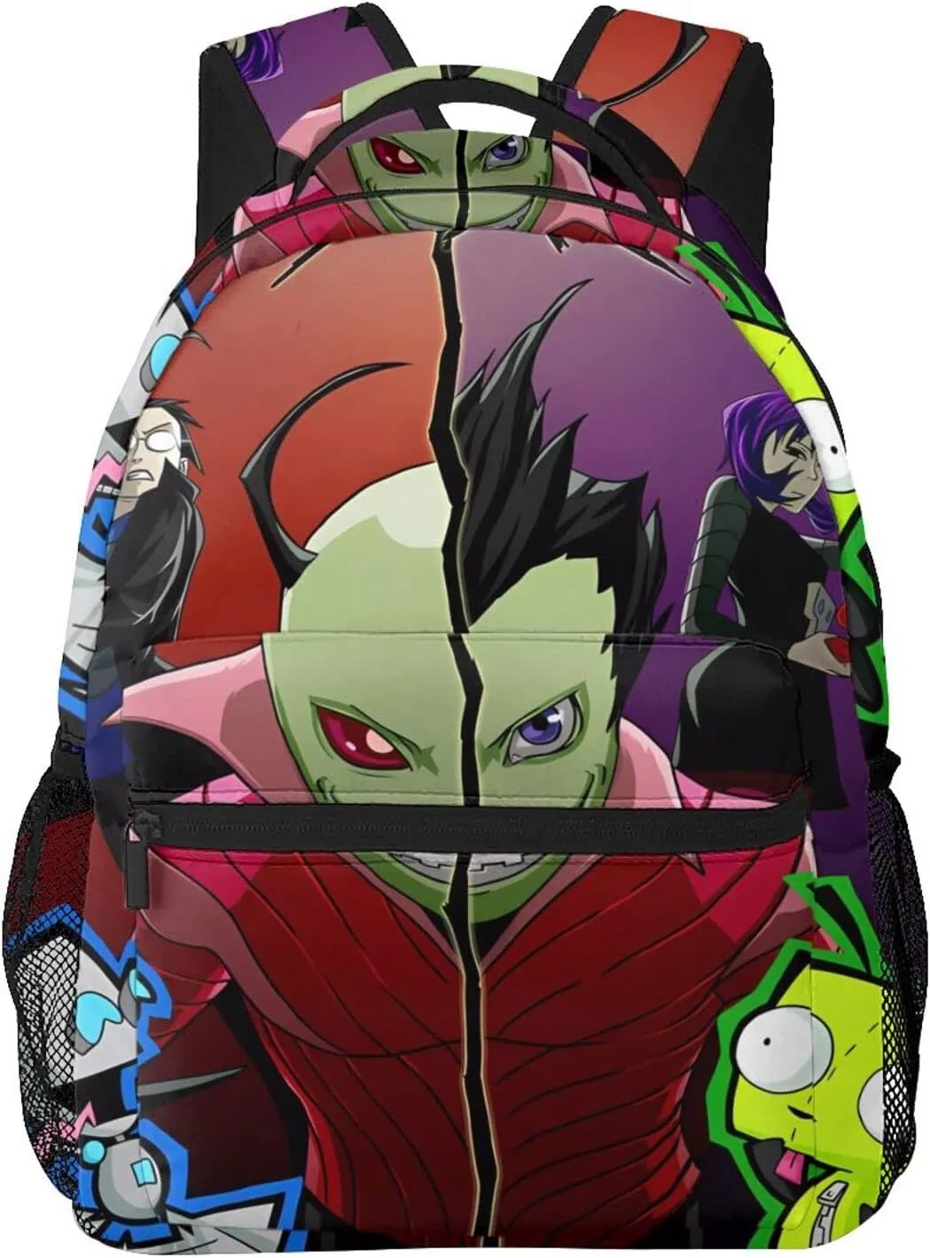Backpacks Invader Anime Zim Adjustable Laptop Backpack Double Shoulder Bag for Women Men Climbing Shopping Work
