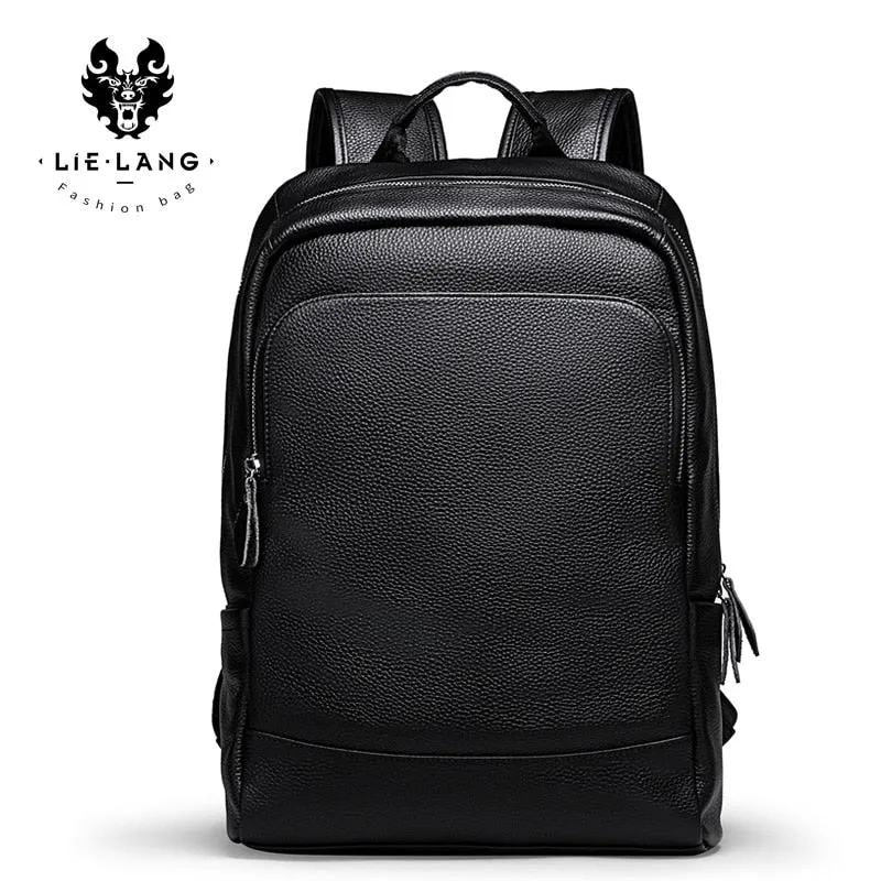 Bag Trend Computer Leather Backpack Backpack High Travel LIELANG Youth Wireless Quality Male Leather Customizable Leisure Fashion Men's Simple