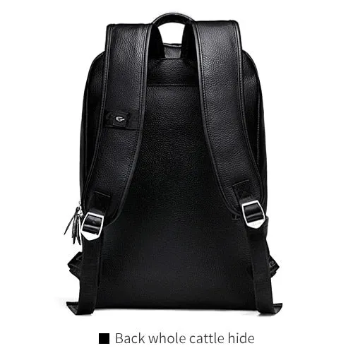Bag Trend Computer Leather Backpack Backpack High Travel LIELANG Youth Wireless Quality Male Leather Customizable Leisure Fashion Men's Simple