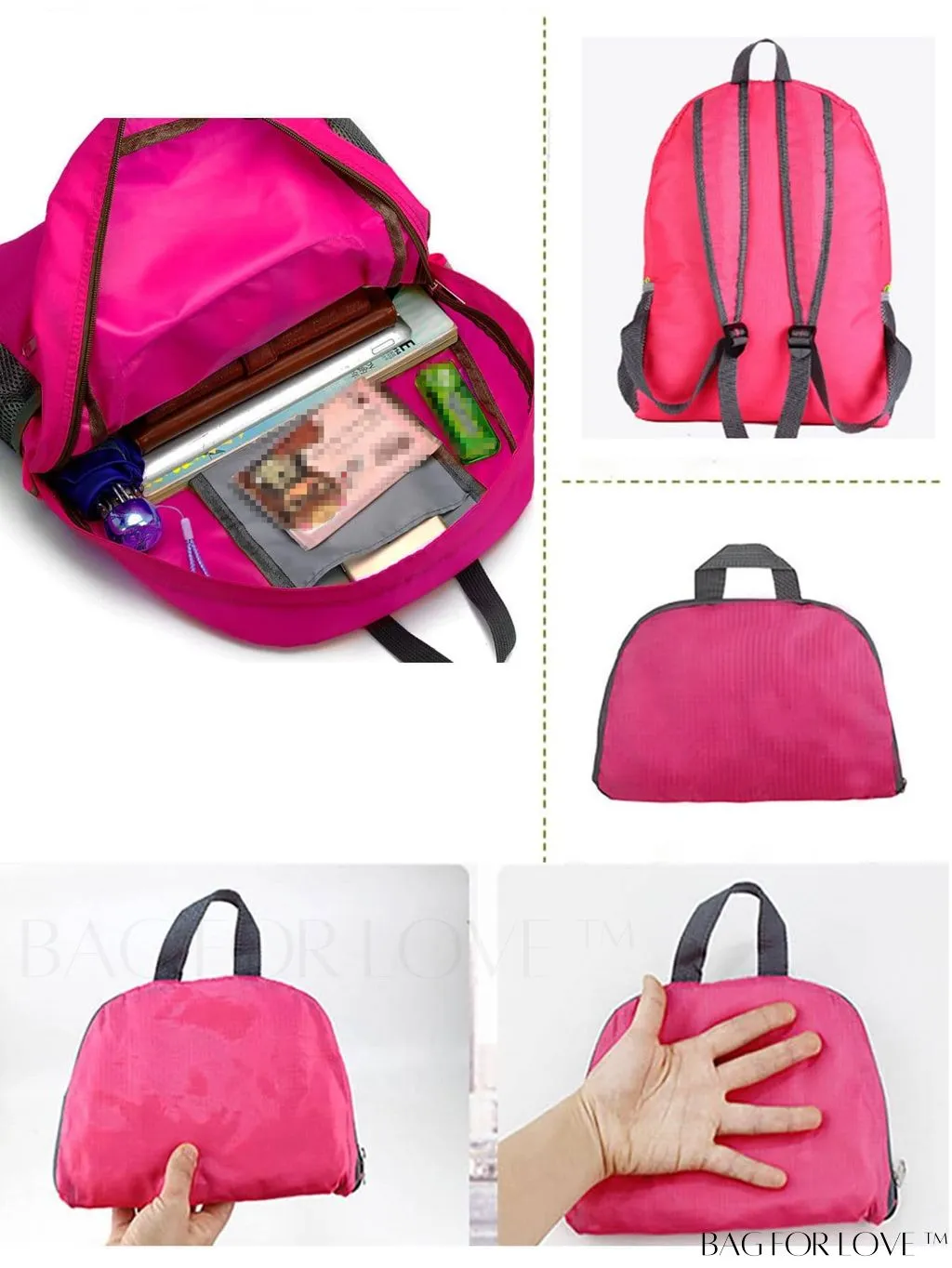 BagForLove - Portable Unisex Travel Backpack: Compact, Lightweight, and Durable for Outdoor Activities
