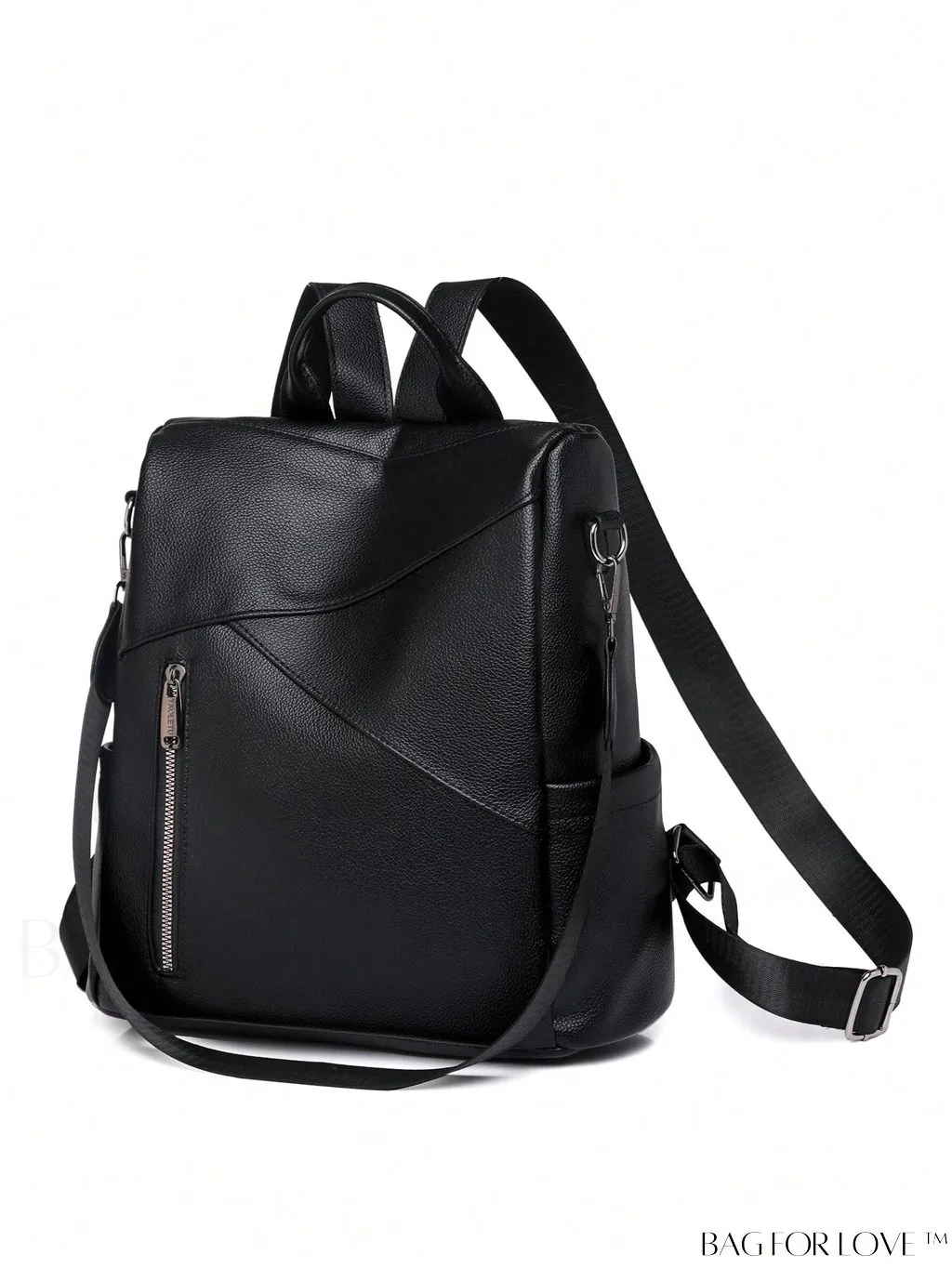 BagForLove - Professional Black PU Backpack for Women, Rookies, and White-collar Workers