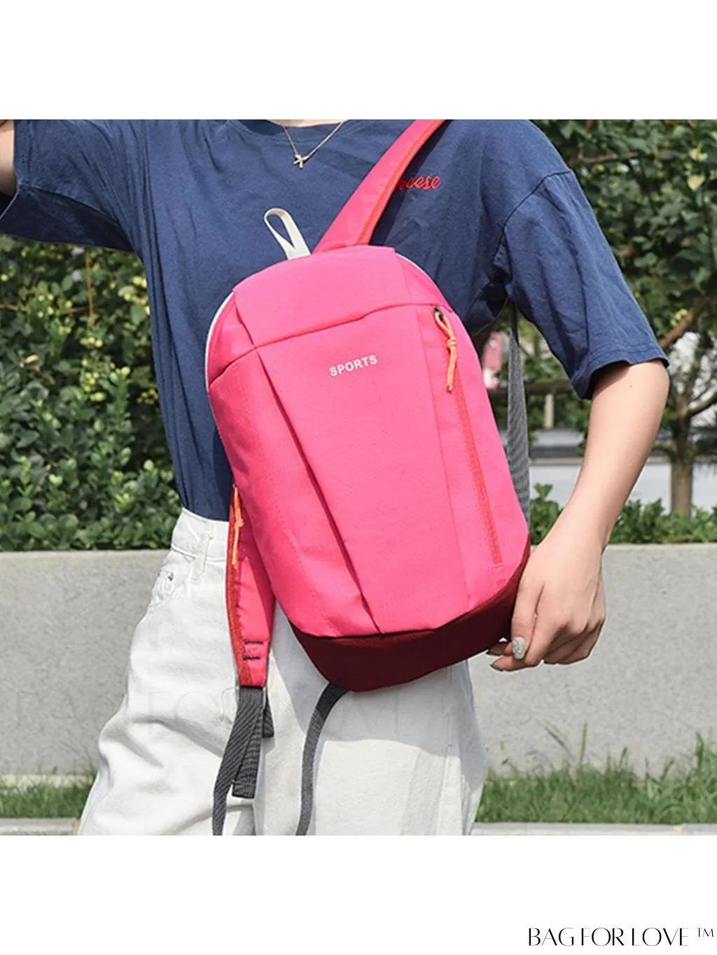 BagForLove - Sporty Waterproof Classic Backpack with Adjustable Strap and Letter Detail