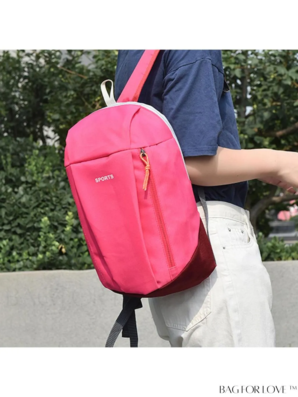BagForLove - Sporty Waterproof Classic Backpack with Adjustable Strap and Letter Detail