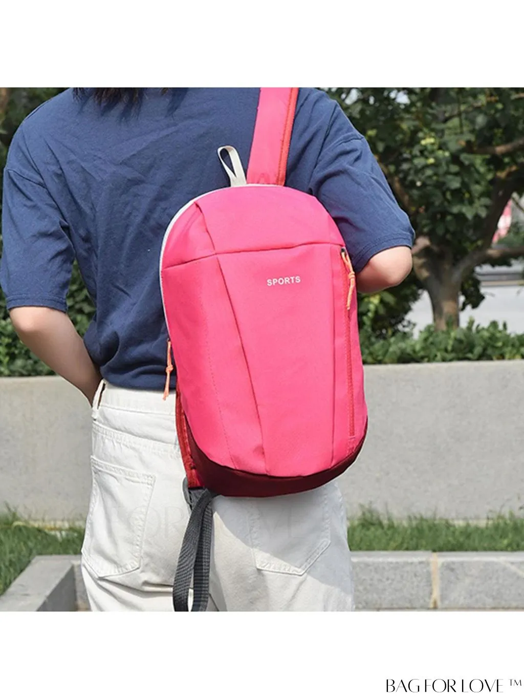 BagForLove - Sporty Waterproof Classic Backpack with Adjustable Strap and Letter Detail