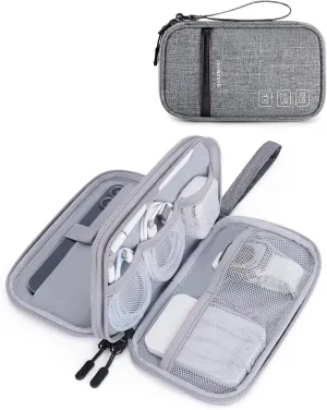 BAGSMART Electronic Cord Cable Organizer Travel Bag Case, Double Layers Tech Electronic Bag, Essentials for Charger, Cable, Phone, Flash drive, Gray