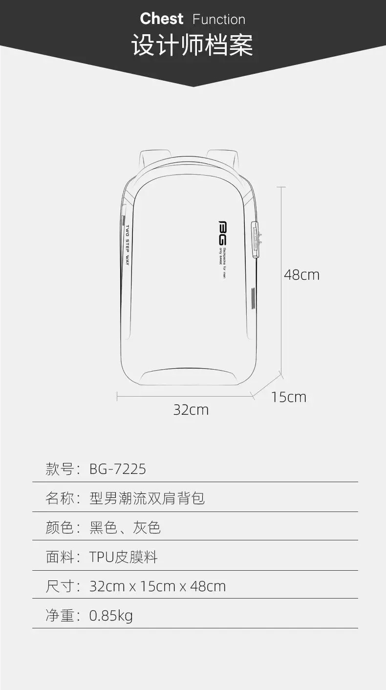 Bange Anti-thief Male school Bags Backpacks for Men 15.6 inch Laptop Backpacks Fashion Waterproof Travel Backpack