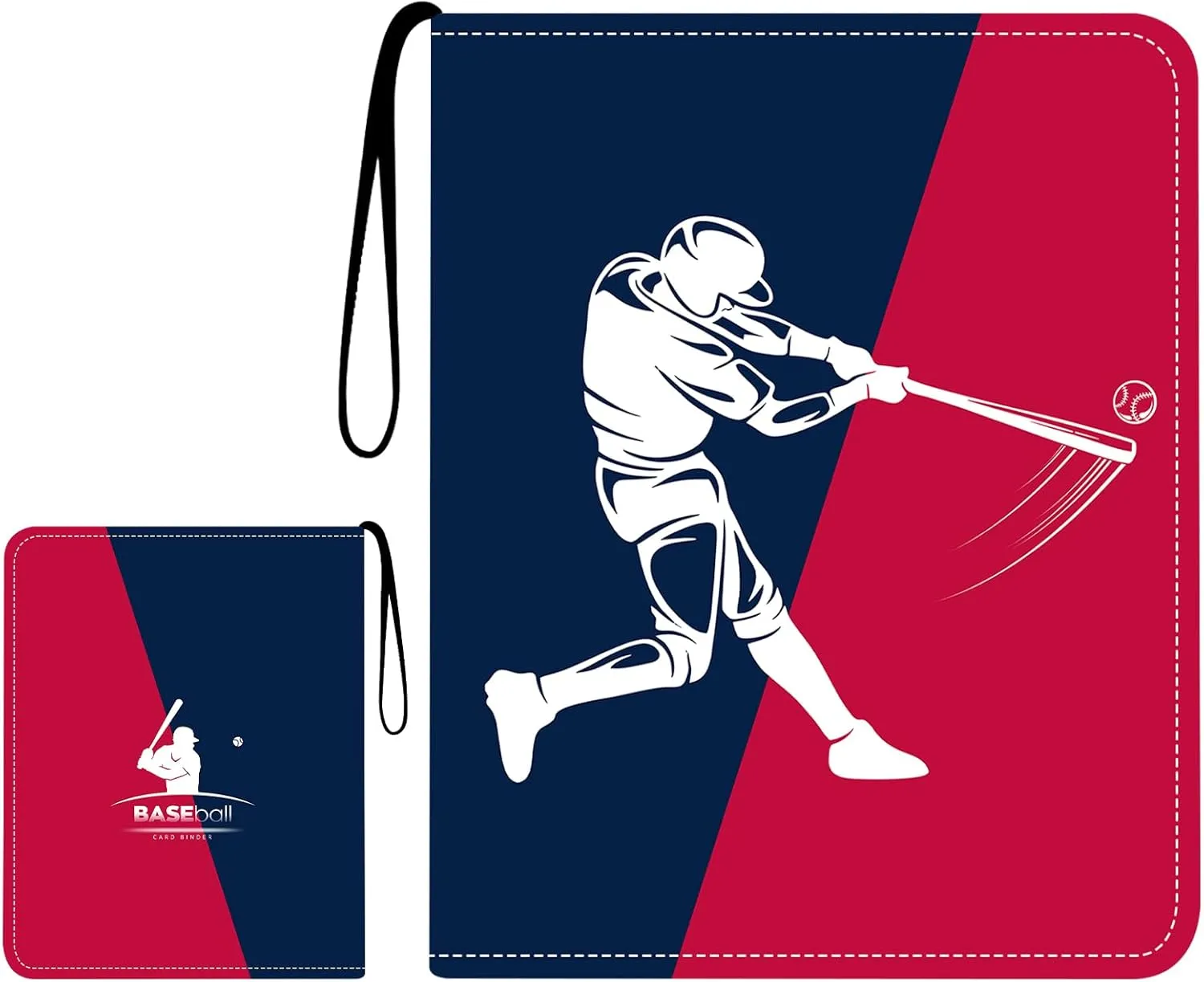 Baseball Card Binder 900 Pockets with 50 Removable Sleeves, Zippered PU Leather Trading Card Organizer Album for Sports Collectibles, Premium Protection Gift for Collectors