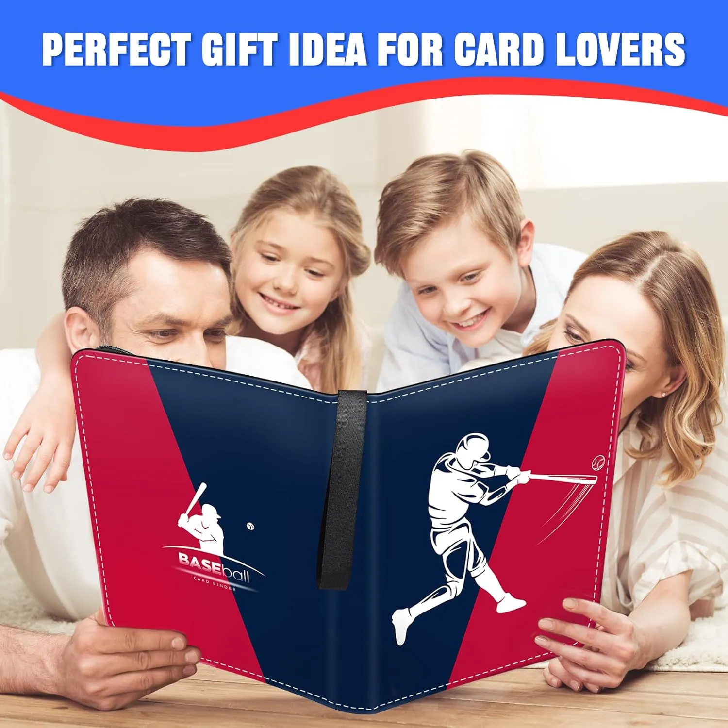 Baseball Card Binder 900 Pockets with 50 Removable Sleeves, Zippered PU Leather Trading Card Organizer Album for Sports Collectibles, Premium Protection Gift for Collectors