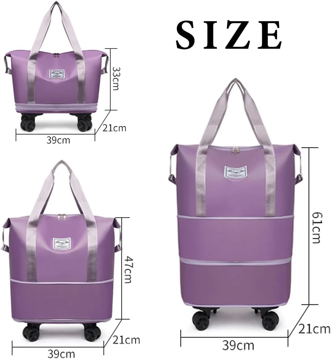Beente Travel Bag With Wheels, 2025 New Large Capacity Travel Bag, Expandable、Large Capacity Universal Wheel Removable (Gray)