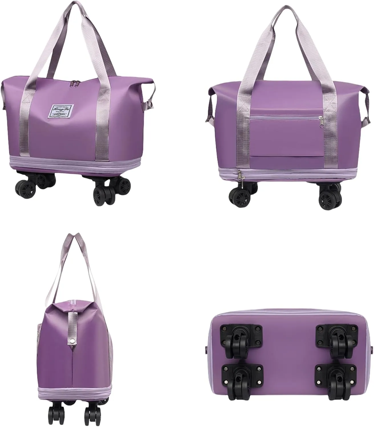 Beente Travel Bag with Wheels-(2025 New Large Capacity Travel Bag - Universal Wheel Removable) (Black,Wheel-equipped)