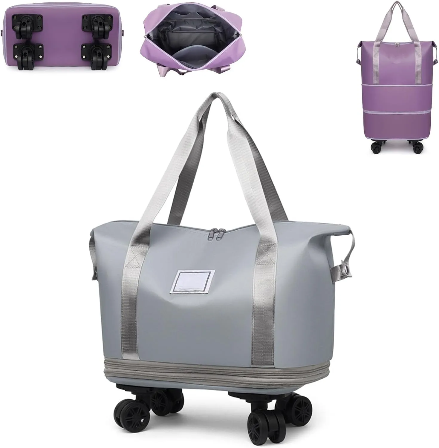 Beente Travel Bag with Wheels, 2025 New Large Capacity Travel Bag, Universal Wheel Removable, Rolling with Wheels,E