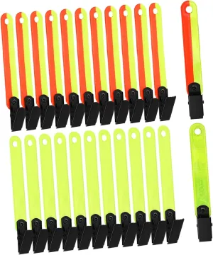 BESPORTBLE PVC Metal Trail Markers 24pcs Reflective Clips for Hiking Hunting Safety