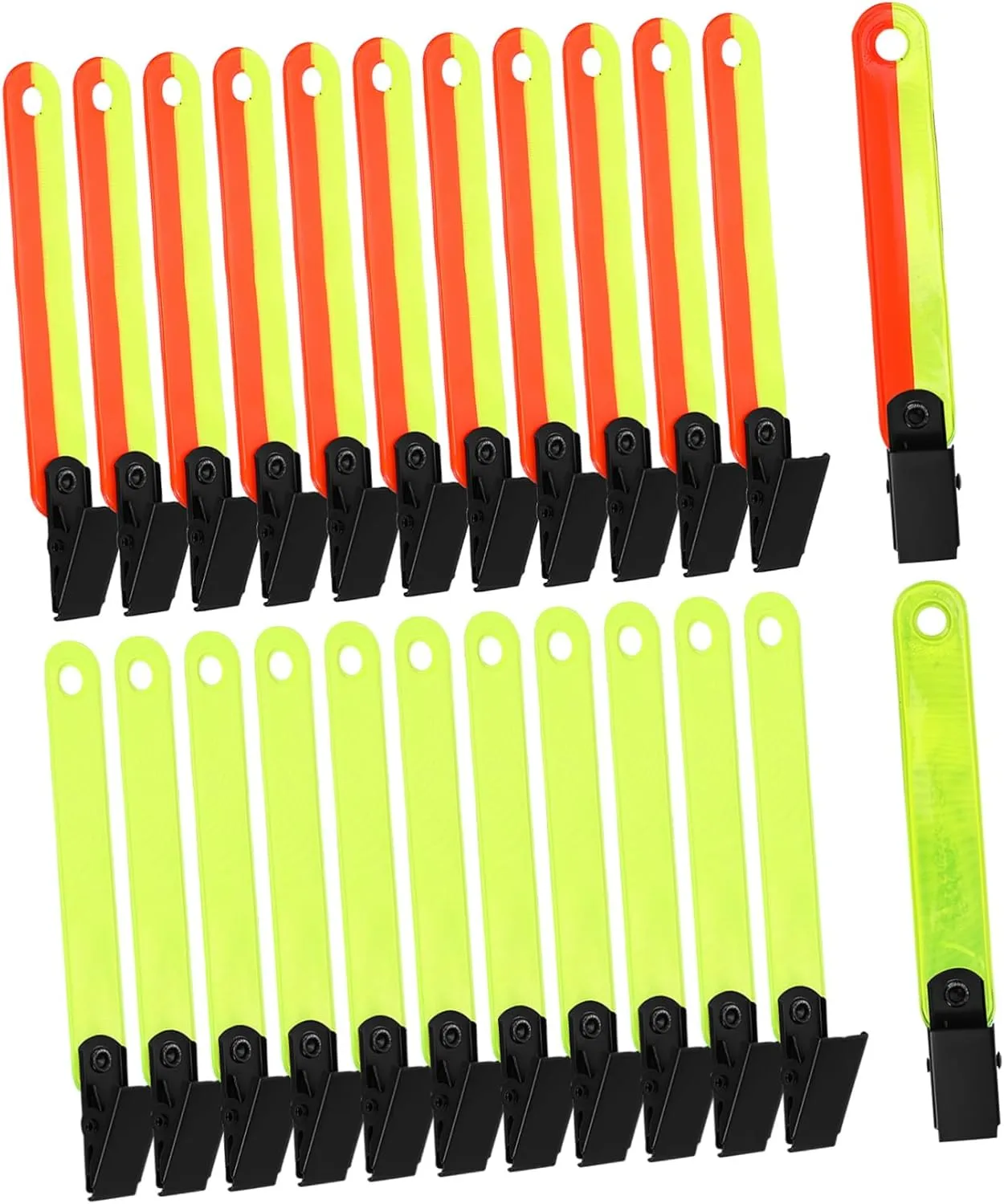 BESPORTBLE PVC Metal Trail Markers 24pcs Reflective Clips for Hiking Hunting Safety