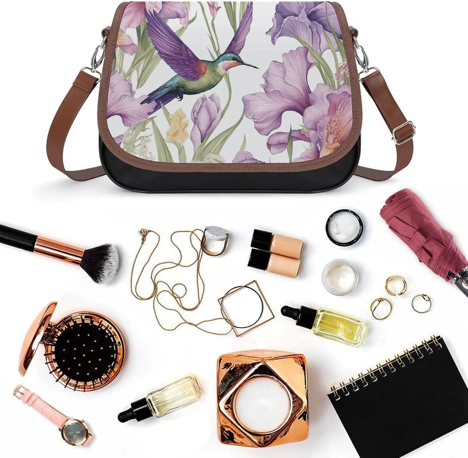 Black And White Cow Print Crossbody Bags for Women Travel Shoulder Bag Small Leather Cross Body Handbags