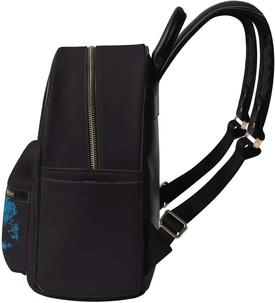 Black Cat Skull Small Backpack Purse Leather Purse Womens Mini Backpacks for Travel Work Casual Shoulders Bag with Front Zipper Pocket