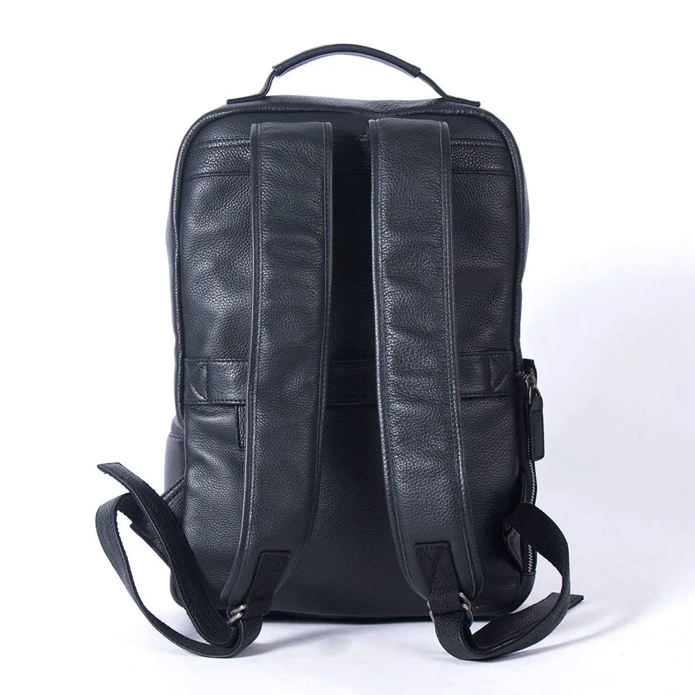 Black Leather Laptop Backpack | Serengeti