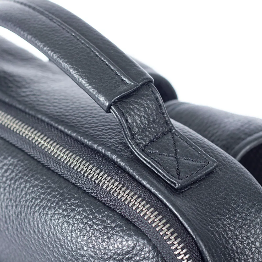 Black Leather Laptop Backpack | Serengeti